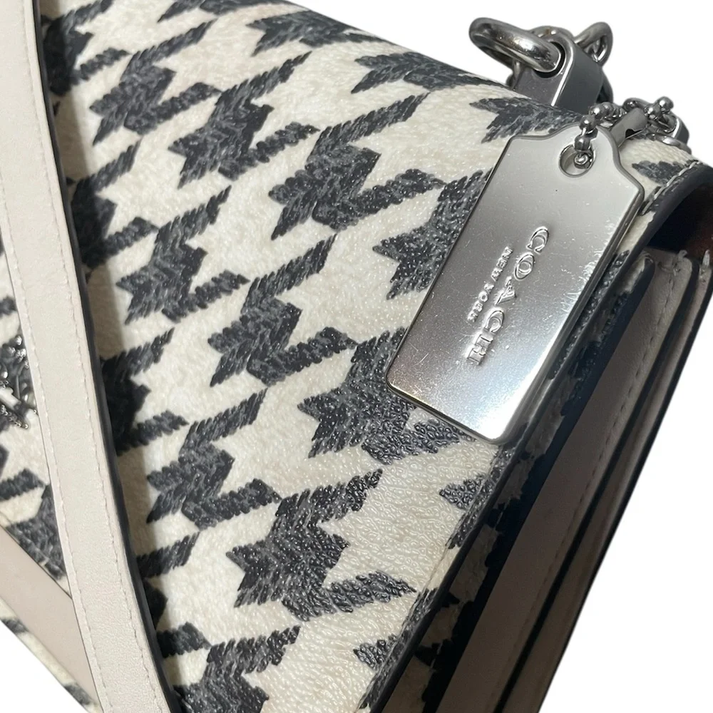 Coach Klare Houndstooth 2-Way Crossbody Classic Shoulder Flap Bag 2023